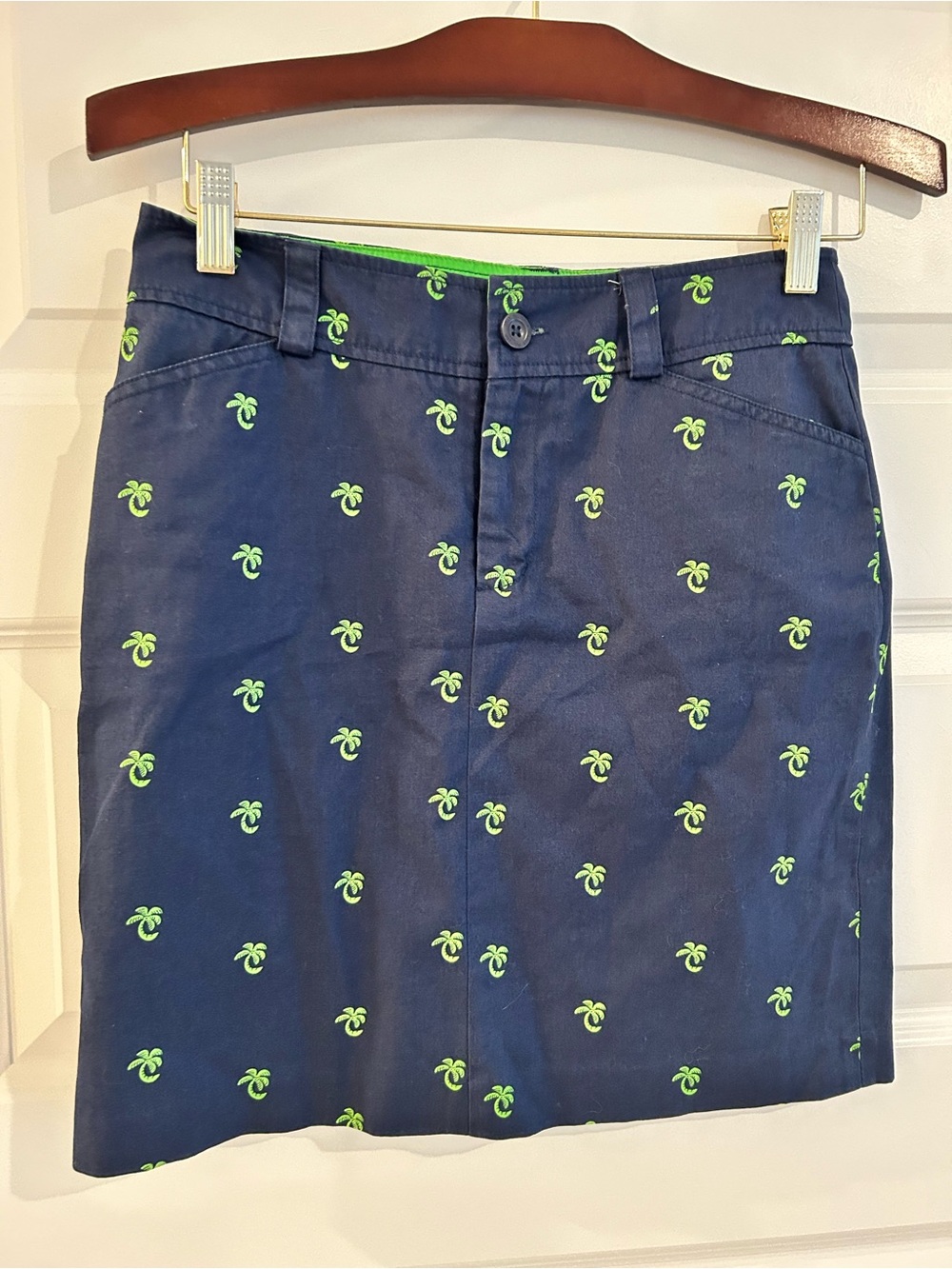 Lilly Pulitzer Palm Tree Print Skirt Blue Green Size 0